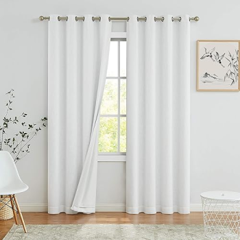 Full blackout window curtains for bedroom noise reducing thermal insulated