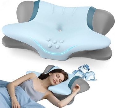 Ergonomic cervical neck pillow for side sleepers pain relief