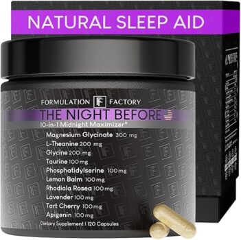 The Night Before 10-in-1 sleep aid supplement with magnesium and L-theanine