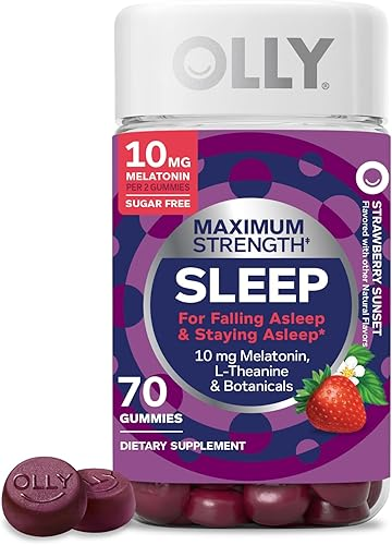 OLLY Max Strength Sleep Gummies strawberry flavor 70 count bottle