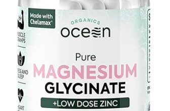 Organics Ocean magnesium glycinate supplement bottle with 90 capsules