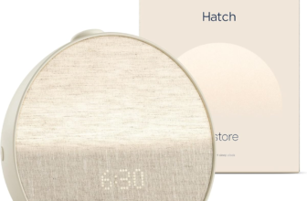 Hatch Restore 3 Sleep System sunrise alarm clock and bedside lamp in putty
