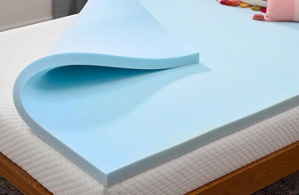 Linenspa memory foam mattress topper on bed