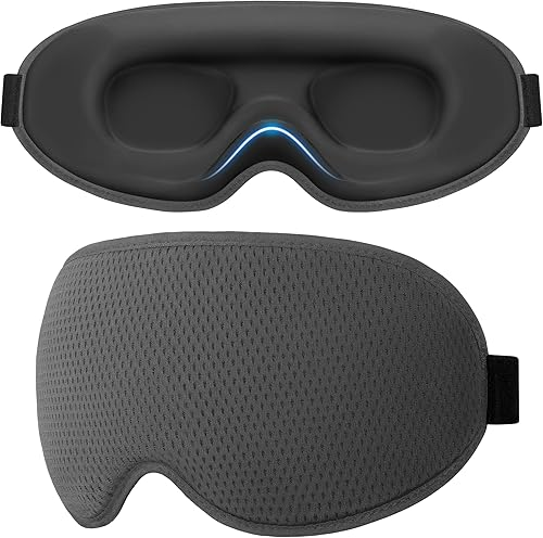 Gritin 3D contoured blackout sleep mask in dark grey