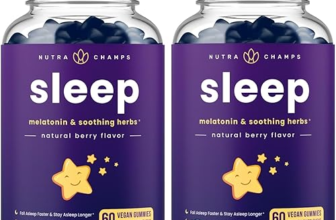 NutraChamps sleep gummies bottle with melatonin chamomile and valerian