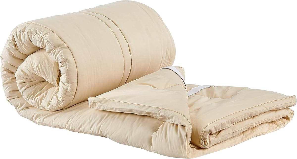 Sleep and Beyond Organic Merino Wool Mattress Topper queen size ivory