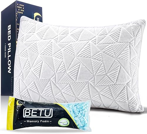 BETU cooling pillow queen size with shredded memory foam fill