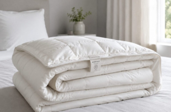 Sleep and Beyond myComforter organic wool comforter on bedroom bed