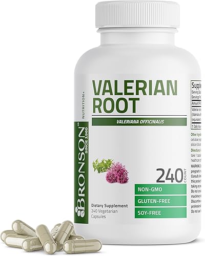 Bronson valerian root capsules bottle
