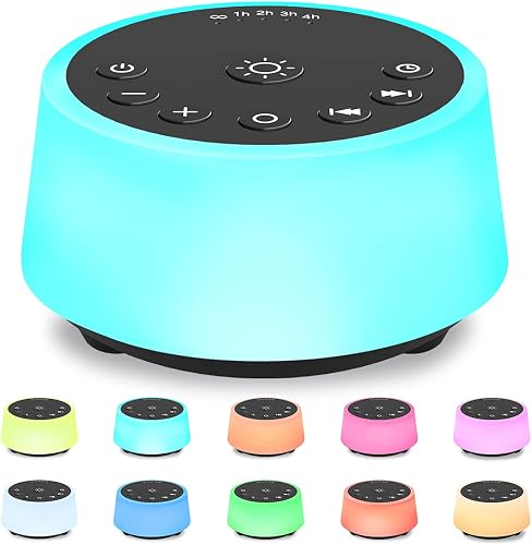 Color noise sound machine with night light
