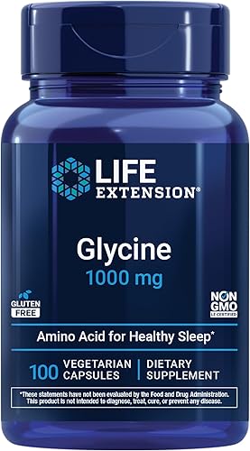 Life Extension glycine 1000mg capsules bottle
