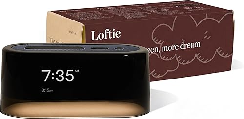 Loftie alarm clock with sound machine in black