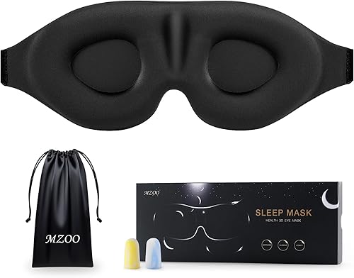 MZOO contoured sleep eye mask in black