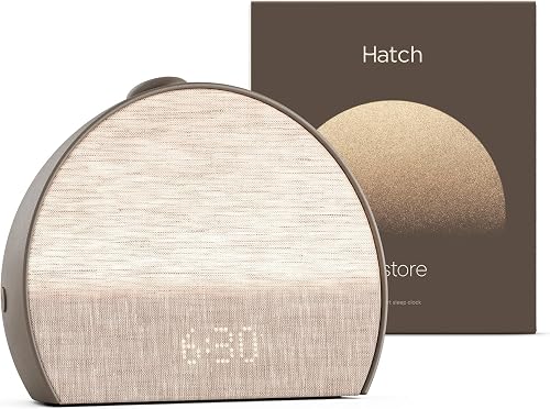 Hatch Restore 3 sunrise alarm clock with light on
