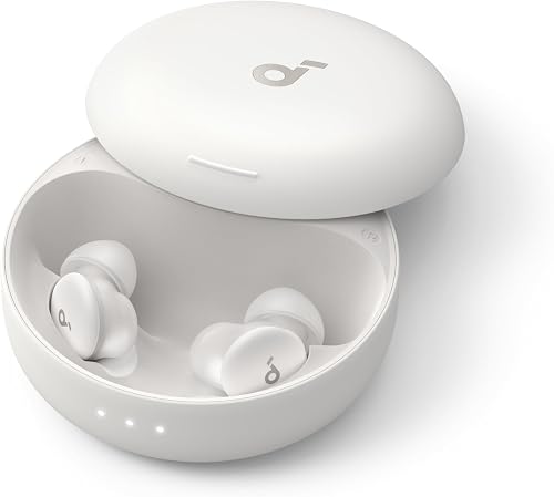 soundcore Sleep A30 earbuds and charging case, manufacturer product photo